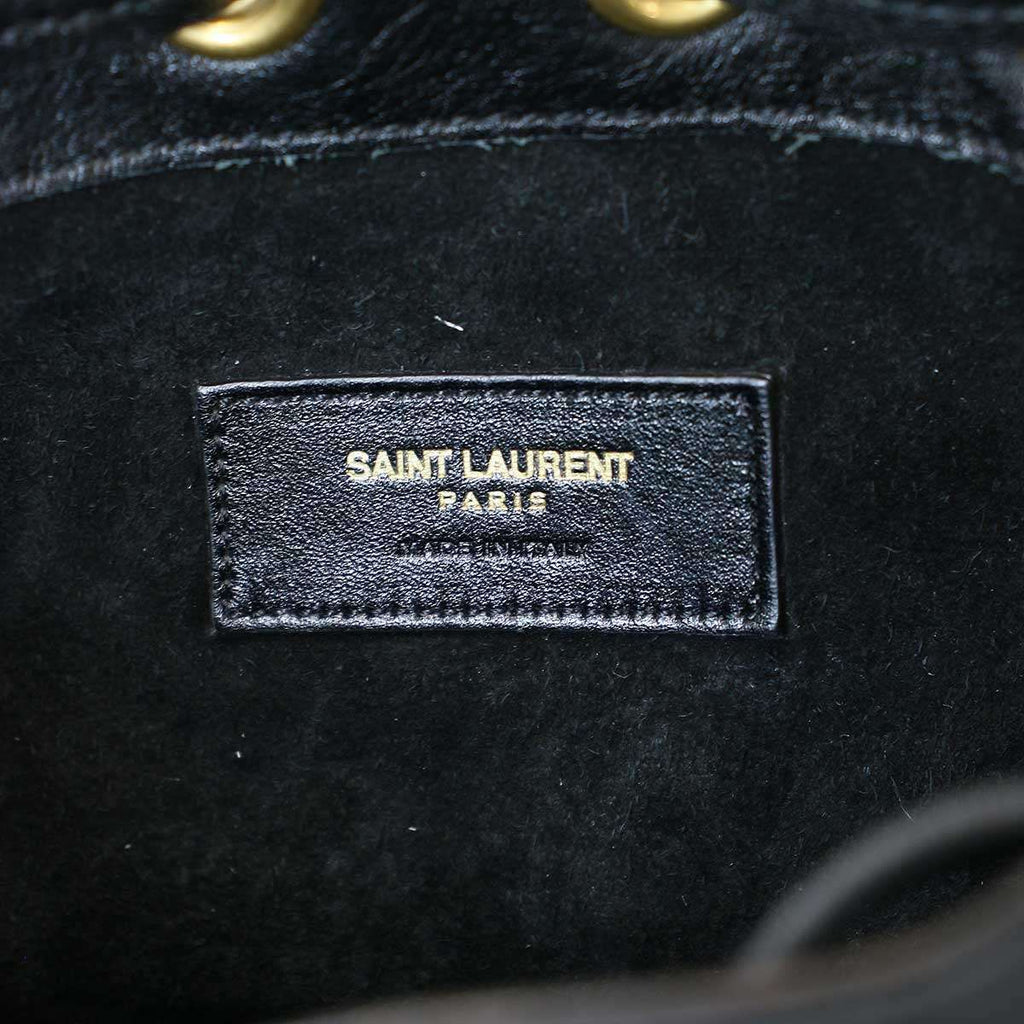 Saint Laurent Paris Emmanuelle Small Fringe Bucket Bag Black — view 6