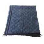 Gucci Scarf GG Fringe Wool Navy Blue — view 2