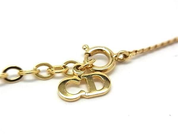 Dior Necklace CD Logo Gold Metal Rhinestone Vintage — view 3