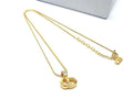 Dior Necklace CD Logo Gold Metal Rhinestone Vintage
