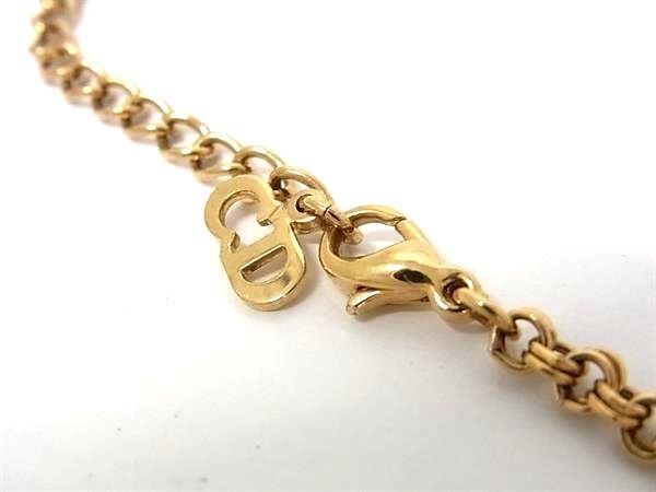 Dior Necklace CD Logo Gold Metal Rhinestone Vintage — view 3