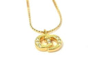 Dior Necklace CD Logo Gold Metal Rhinestone Vintage — view 2
