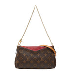 Louis Vuitton Monogram Pallas Clutch Chain 2-Way Shoulder Bag Brown Cerise