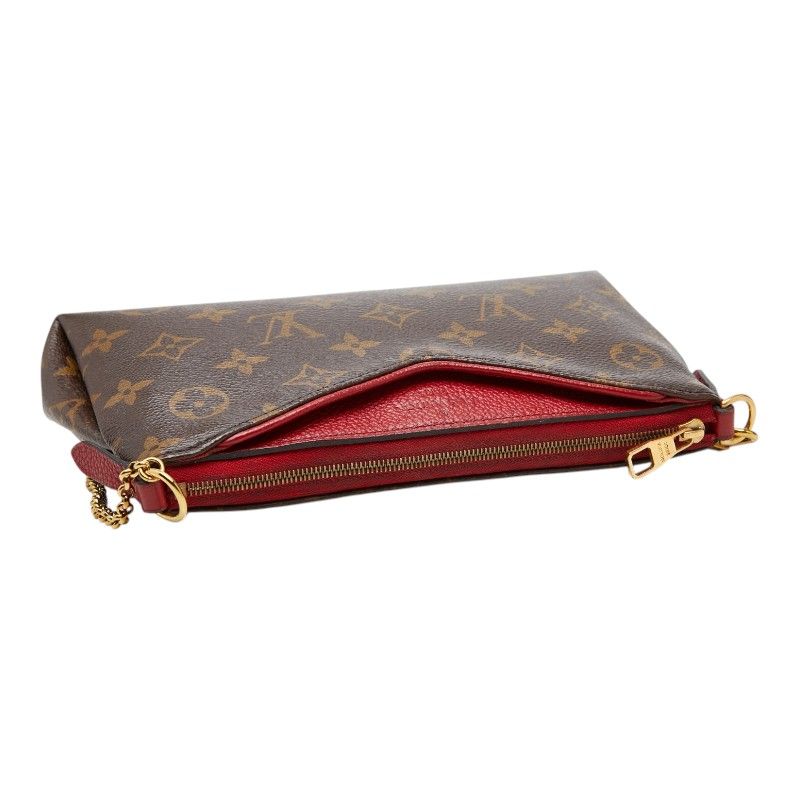 Louis Vuitton Monogram Pallas Clutch Chain 2-Way Shoulder Bag Brown Cerise — view 8