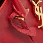 Saint Laurent Baby Monogram Cabas 2-Way Shoulder Bag Red Leather — view 8