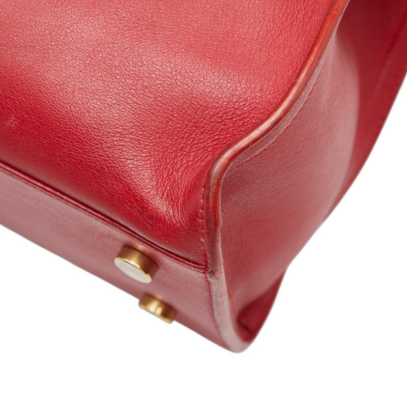 Saint Laurent Baby Monogram Cabas 2-Way Shoulder Bag Red Leather — view 6