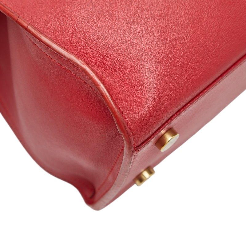 Saint Laurent Baby Monogram Cabas 2-Way Shoulder Bag Red Leather — view 5