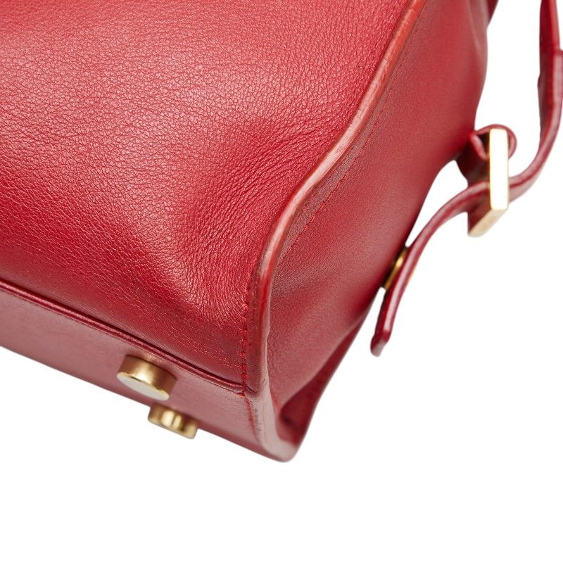Saint Laurent Baby Monogram Cabas 2-Way Shoulder Bag Red Leather — view 4
