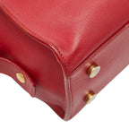 Saint Laurent Baby Monogram Cabas 2-Way Shoulder Bag Red Leather — view 7
