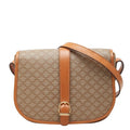 Celine Macadam Crossbody Shoulder Bag Beige Brown Leather
