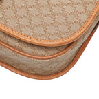 Celine Macadam Crossbody Shoulder Bag Beige Brown Leather — view 4