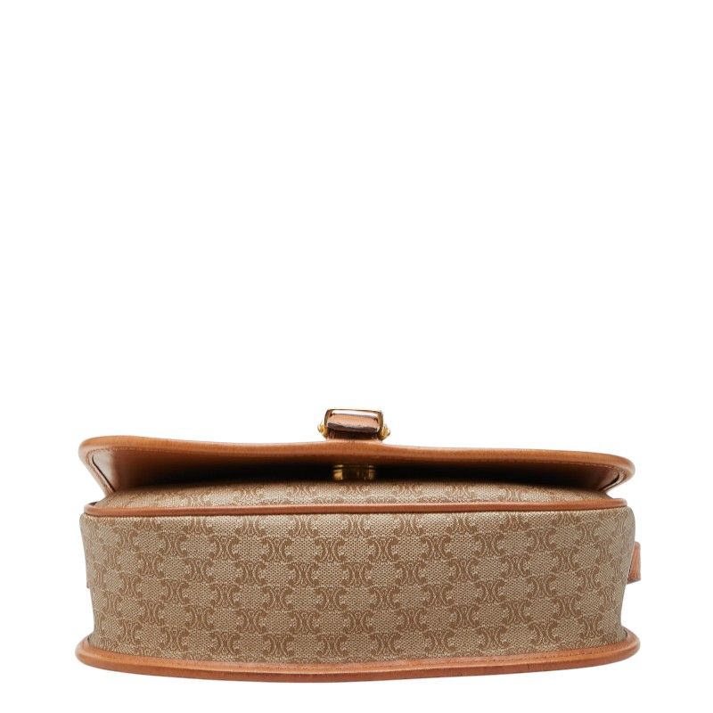 Celine Macadam Crossbody Shoulder Bag Beige Brown Leather — view 3