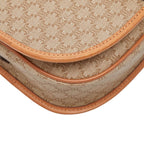 Celine Macadam Crossbody Shoulder Bag Beige Brown Leather — view 7