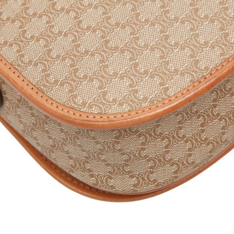 Celine Macadam Crossbody Shoulder Bag Beige Brown Leather — view 5