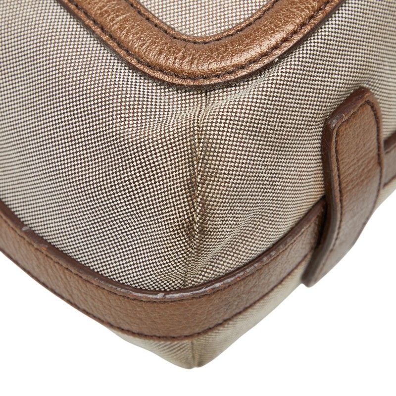 Celine Logo Carriage Tote Bag Brown Canvas Leather — view 7