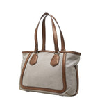Celine Logo Carriage Tote Bag Brown Canvas Leather — view 2
