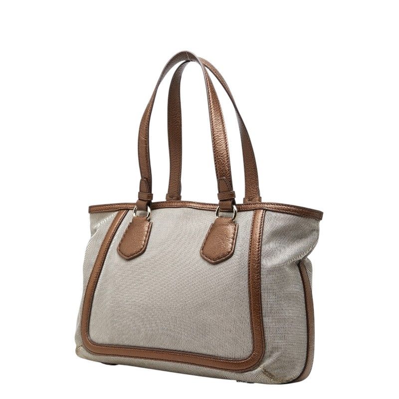 Celine Logo Carriage Tote Bag Brown Canvas Leather — view 2