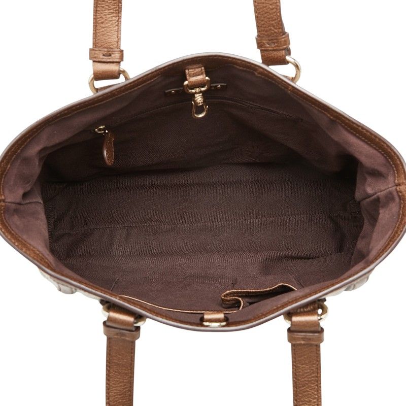 Celine Logo Carriage Tote Bag Brown Canvas Leather — view 8