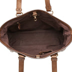 Celine Logo Carriage Tote Bag Brown Canvas Leather — view 8