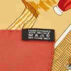 Hermes Carre 90 Un Siecle de Courses Deauville Horse Racing Era Scarf Brown — view 7