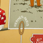 Hermes Carre 90 Un Siecle de Courses Deauville Horse Racing Era Scarf Brown — view 2