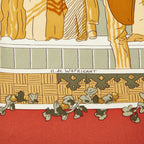 Hermes Carre 90 Un Siecle de Courses Deauville Horse Racing Era Scarf Brown — view 3