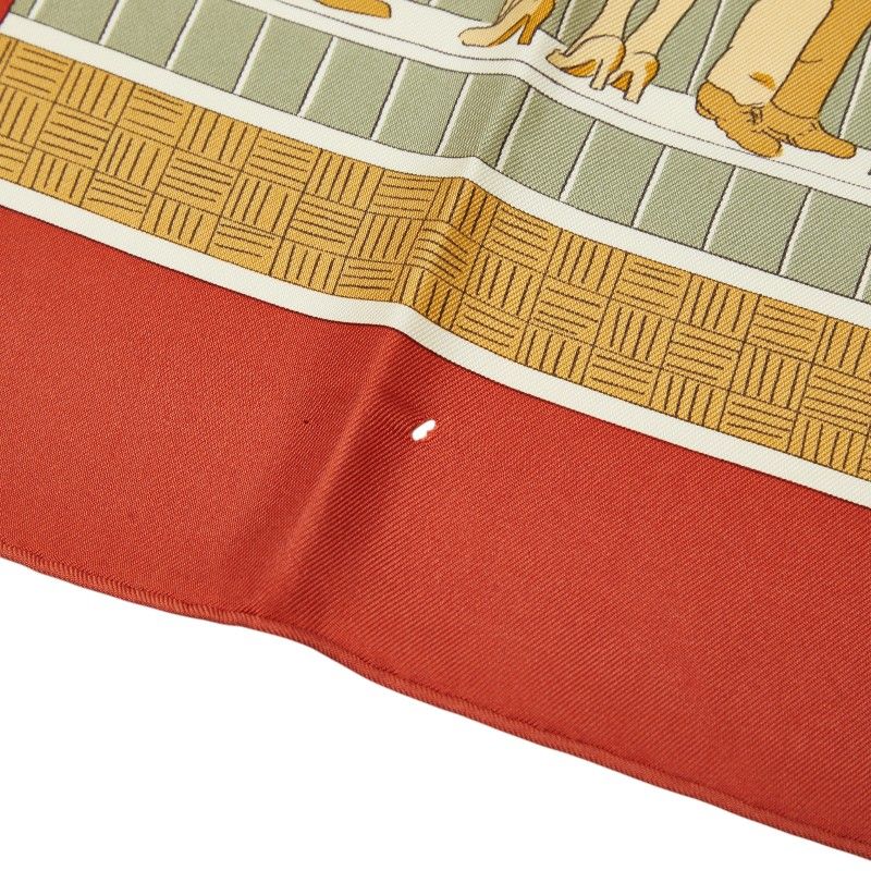 Hermes Carre 90 Un Siecle de Courses Deauville Horse Racing Era Scarf Brown — view 4