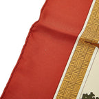 Hermes Carre 90 Un Siecle de Courses Deauville Horse Racing Era Scarf Brown — view 5