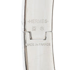 Hermes Click PM Enamel Bracelet Bangle Silver Orange Metal — view 4