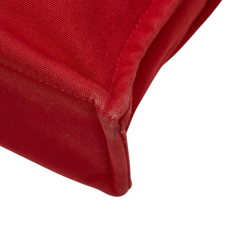 Hermes Deauville MM Tote Bag Red Cotton — view 4