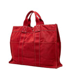 Hermes Deauville MM Tote Bag Red Cotton — view 2
