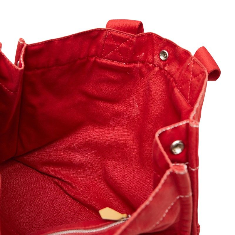 Hermes Deauville MM Tote Bag Red Cotton — view 8
