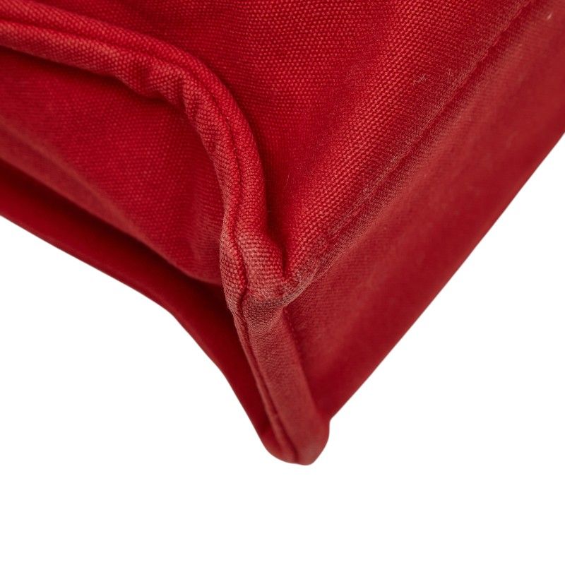 Hermes Deauville MM Tote Bag Red Cotton — view 7