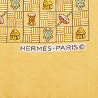 Hermes Carre 45 Handkerchief Scarf Yellow Multicolor Silk — view 5
