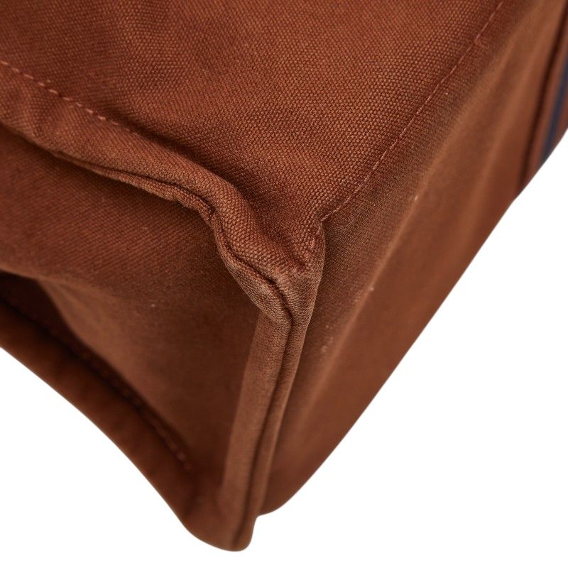 Hermes Fourre Tout GM Tote Bag Brown Navy Cotton — view 5