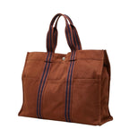 Hermes Fourre Tout GM Tote Bag Brown Navy Cotton — view 2