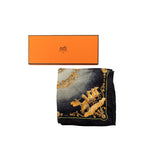 Hermes Carre 42 Cosmos Scarf Black Multicolor Silk — view 8