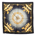 Hermes Carre 42 Cosmos Scarf Black Multicolor Silk