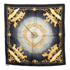 Hermes Carre 42 Cosmos Scarf Black Multicolor Silk