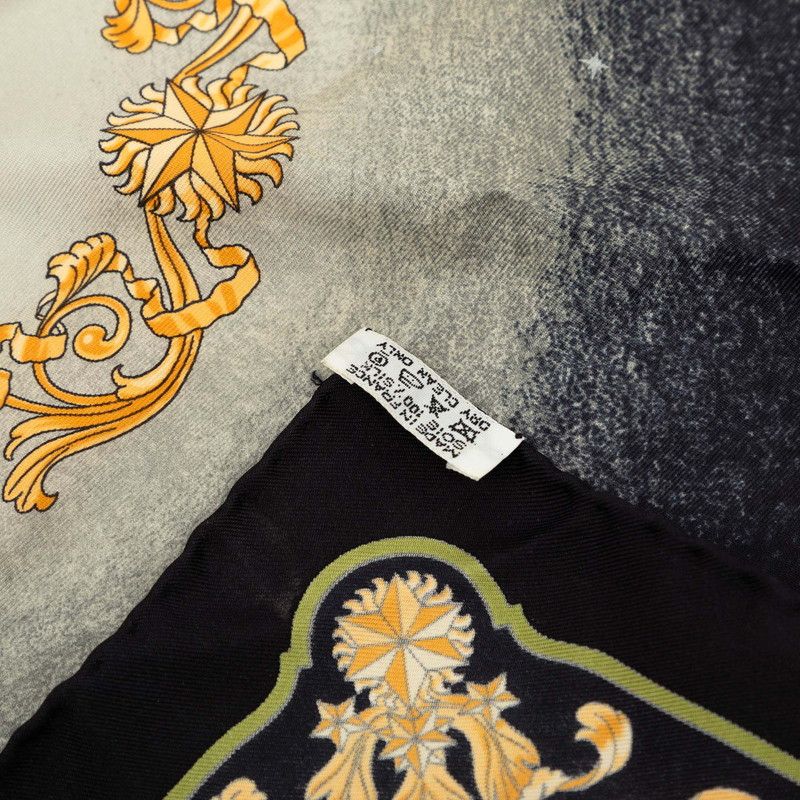 Hermes Carre 42 Cosmos Scarf Black Multicolor Silk — view 7