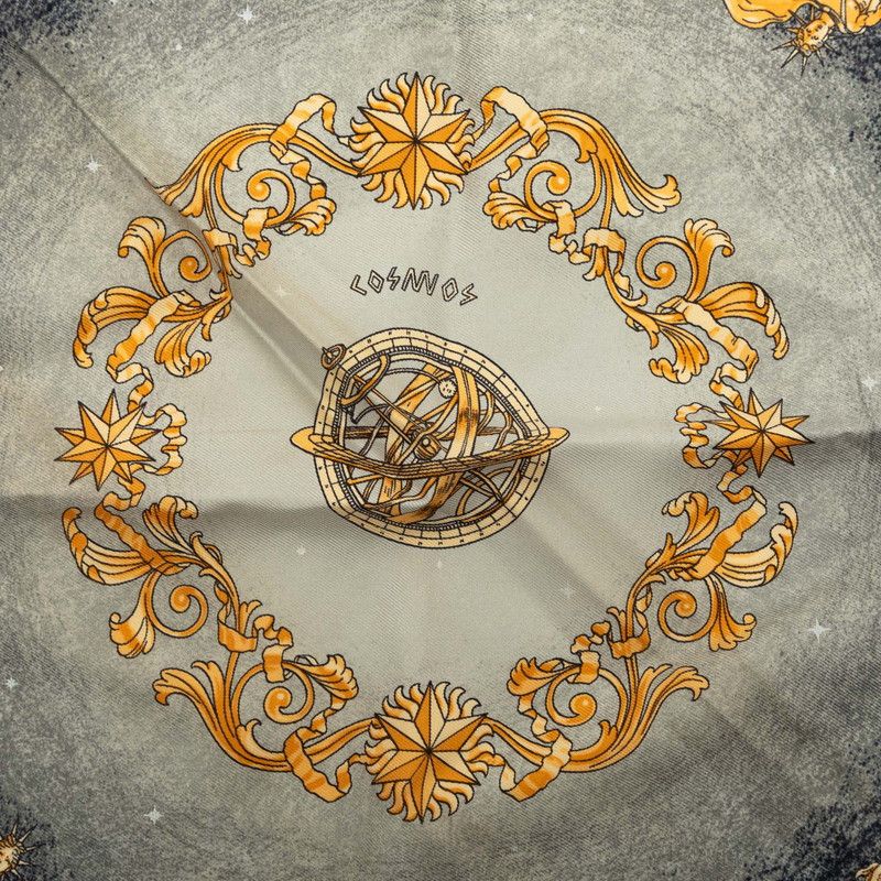 Hermes Carre 42 Cosmos Scarf Black Multicolor Silk — view 2