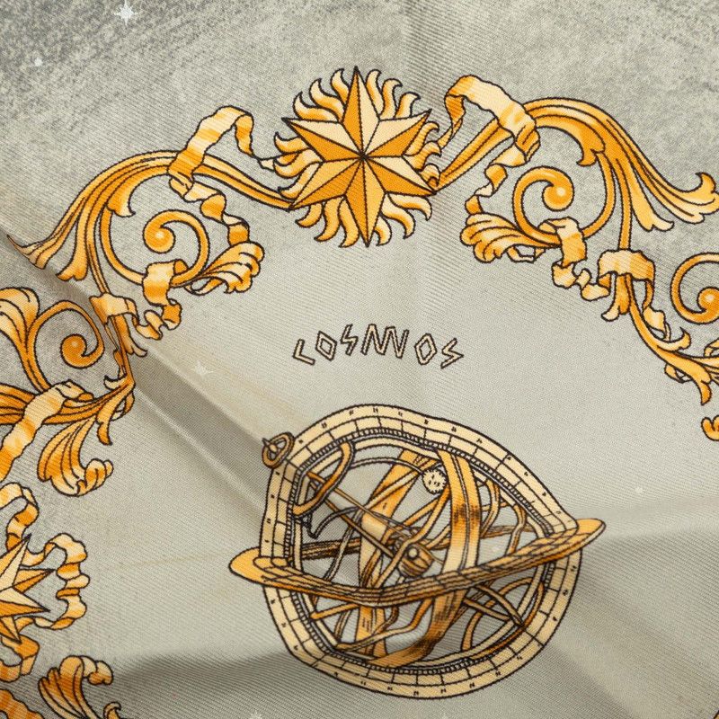 Hermes Carre 42 Cosmos Scarf Black Multicolor Silk — view 6