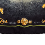 Hermes Carre 42 Cosmos Scarf Black Multicolor Silk — view 4