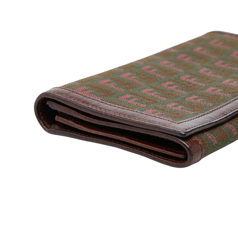 Fendi Zucca Wallet Khaki Brown Canvas Leather — view 5