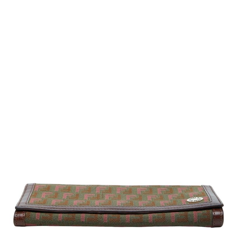 Fendi Zucca Wallet Khaki Brown Canvas Leather — view 3