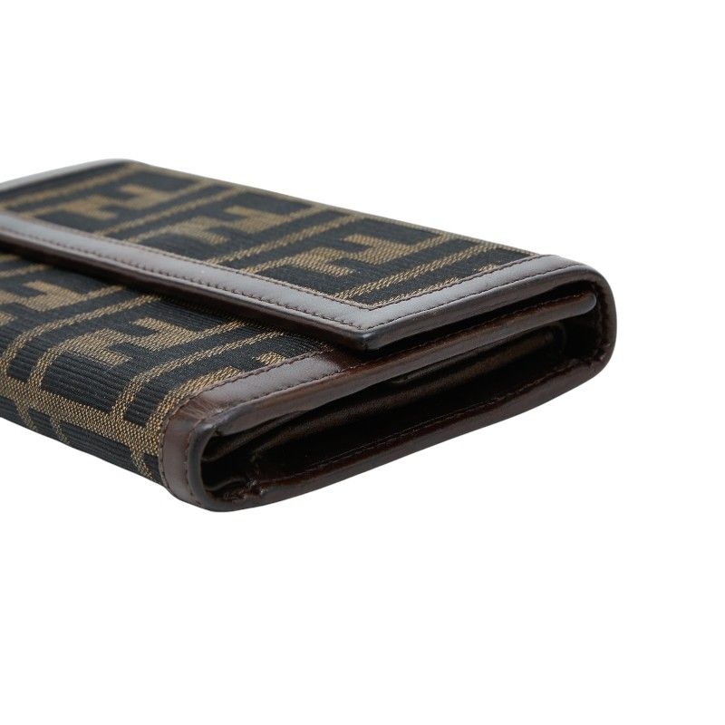 Fendi Zucca Wallet Brown Canvas Leather — view 4