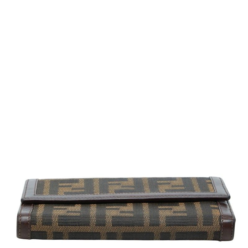 Fendi Zucca Wallet Brown Canvas Leather — view 3