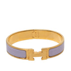 Hermes Click PM Bracelet Bangle Gold Purple Plated Enamel — view 4
