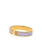 Hermes Click PM Bracelet Bangle Gold Purple Plated Enamel — view 2