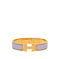 Hermes Click PM Bracelet Bangle Gold Purple Plated Enamel